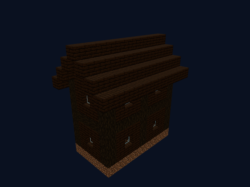 Дом из тёмного дуба: схематика Minecraft