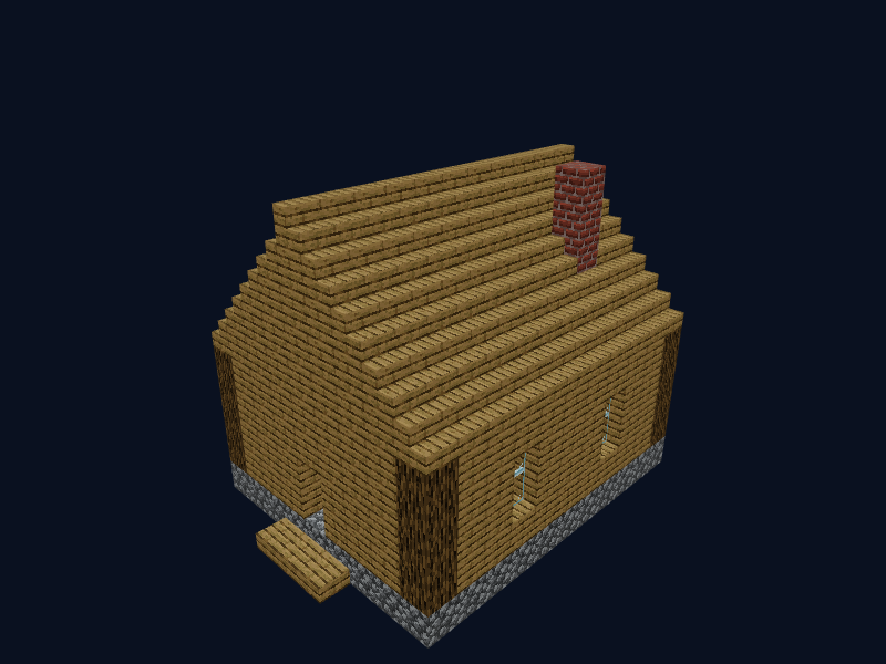 Дубовый домик: схематика Minecraft